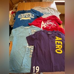 Men’s LOT 5  Aero 1987 Aeropostale Logo Classic Tee Medium